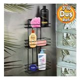 Banyo Dus Rafi Sampuanlik Koselik Kare Siyah 3 Katli Malzemelik Organizer Duzenleyici Mutfak Esya Rafi