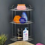 Banyo Dus Rafi Sampuanlik Koselik Oval Krom 3 Katli Malzemelik Organizer Duzenleyici Mutfak Esya Rafi
