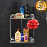 Banyo Dus Rafi Sampuanlik Koselik Ucgen Krom 2 Katli Malzemelik Organizer Duzenleyici Mutfak Esya Rafi