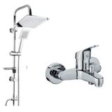 Banyo Duş Seti, Pirinç Batarya ve Yağmurlama Robot Başlık, 2'li Set, 2 Yıl Garantili (Dubai Mix Set)