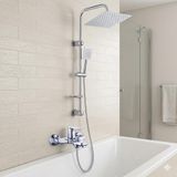 Banyo Duş Seti, Pirinç Batarya ve Yağmurlama Robot Başlık, 2'li Set, 2 Yıl Garantili (Krom Titan +mob)