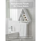 Banyo Duvar Rafı ve havluluk Üçgen Ahşap - Beyaz 110220265