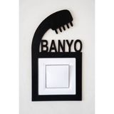 Banyo Duvar Süsü, Priz Dekorasyon, 3 mm Mdf, 20X11 Cm, Şık Tasarım - Seçenek 1 - Ahşap - Bej
