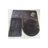 Banyo Halısı Peluş Post Halı Klozet Takımı Antrasit 60x100/60x60/40x60 Büyük Antrasit 3 LÜ SET