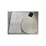 Banyo Halısı Peluş Post Halı Klozet Takımı Beyaz (50x80-50x50(yuvarlak)- 40x50 ) Beyaz 3 LÜ SET