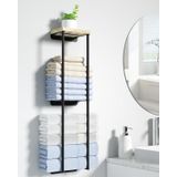 Banyo için Havlu Rafları, Büyük Havlular için Duvara Monte Metal Havlu Askısı, Banyo Duvarı için Haddelenmiş Banyo Havlusu Tutacağı, Küçük Banyo için Ahşap Raflı Banyo Havlusu Depolama Rafı