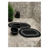Banyo İçin Moderin Paspas Seti 4'lü Takım Jüt Klozet Önü Hasır Lavoba Önü Paspas Havlu Sepeti Orta Boy Organizer Sepetli Takım (SİYAH-BEYAZKIRÇIL, 45 X 70 CM, 60 X 100 CM)