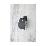 Banyo Kare Siyah Yapışkanlı Kapaklı Tuvalet Kağıtlığı Wc Kağıtlık Tuvalet Kağıdı Askısı - 000-Siyah