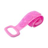 Banyo Kesesi Çift Taraflı Silikon Duş Lifi Fırçası Peeling Vücut Yıkama Masaj 1 Adet - Pembe