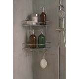 Banyo Köşe Rafı Askılı Duş Organizeri ve Şampuanlık 2 Katlı - 4 Askılı Krom EK-02