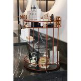 Banyo Kozmetik Takı Düzenleyici Çok Amaçlı Organizer 2 Katlı Servis Sunum Tepsisi Rose Gold