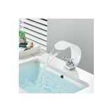 BANYO LAVABO BATARYASI BEYAZ/KROM ŞELALE 5 YIL GARANTİLİ İTHAL YENİ OVAL TASARIM.