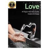 Banyo Lavabo Bataryası Krom Renk Şelale Kalp Yeni Tasarım 7 Yıl Garantili İthal