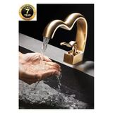 Banyo Lavabo Bataryası Mat Gold Renk Şelale Kalp Yeni Tasarım 7 Yıl Garantili İthal