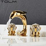 Banyo Lavabo Küvet Jakuzi Bataryası Ankastre Gold Renk Taşlı Kuğu Model Şelale 7 Yıl Garantili