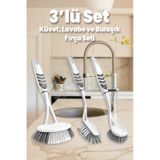 Banyo Lavabo ve Bulaşık Fırça Seti 3'lü
