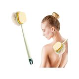 Banyo Lifi Ve Süngeri 2 Si 1 Arada Çift Taraflı Uzun Saplı Fırçalı Banyo Vücut Sırt Fırçası Banyo Lifi Renkli