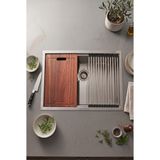 Banyo Master Özel Tasarım Paslanmaz Çelik Evye Seti 56X48 cm Tezgah Üstü Mutfak Evyesi Tam Set