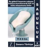 Banyo Mutfak Lavabo Sabun Montajsız Giderli Küflenme Kuruma Koku Önleyen Vantuzlu Sabunluk 2 Adet