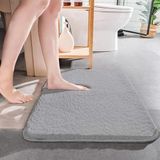 Banyo Paspası 40x60 Cm - Peluş Paspas - Kaymaz Tabanlı Tasarım - Post Model Tasarım - Post Peluş Banyo Paspas - Hediyelik Kaymaz Taban Abdest Paspası (Gri)