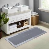 Banyo Paspası - Kaymaz Tabanlı - Süper Emici - Abdest Paspası - Uzun Gri 40 * 120 cm - Çok Renkli - Siyah - Plastik