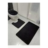 Banyo Paspası Siyah Klozet Takımı Peluş Paspas Seti 60X100 / 50X54 / 45X37