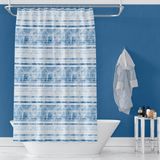Banyo Perdesi 1X100X200 Tek Kanat Duş Perdesi Halka Hediyeli Duşakabin Perdesi 3637