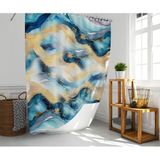 Banyo Perdesi 1x180x200 Tek Kanat Duş Perdesi Halka Hediyeli Duşakabin Perdesi Colour Marble