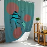 Banyo Perdesi 1x180x200 Tek Kanat Duş Perdesi Halka Hediyeli Duşakabin Perdesi Fish