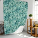Banyo Perdesi 1x180x200 Tek Kanat Duş Perdesi Halka Hediyeli Duşakabin Perdesi Green Marble