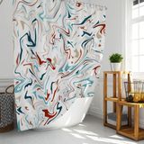Banyo Perdesi 1x180x200 Tek Kanat Duş Perdesi Halka Hediyeli Duşakabin Perdesi Multicolored