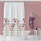 Banyo Perdesi 2X100X200 Çift Kanat Duş Perdesi Halka Hediyeli 11237