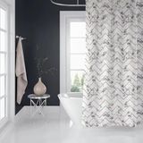 Banyo Perdesi 2X120X200 Çift Kanat Duş Perdesi Halka Hediyeli 5705
