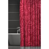 Banyo Perdesi, Kırmızı Pembe Kalp Desenli Duş Perdesi, Küvet Perdesi, Halka Hediyeli 175x200cm BP-64