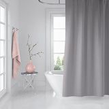 Banyo Perdesi Seti Gri 120x200 Duş Perdesi, 90x130 Banyo Perde Borusu Beyaz Askı Aparatı Hediyeli 0010