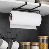 Banyo Pratik Solo Havluluk Siyah, Dolap Altı Kağıt Havlu Tutucu, Delmeden Montajlı Mutfak Rulo H - 0 - 19 lt