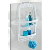 Banyo Rafı Duvara Monte Plastik 3 Katlı Raf Organizer Askılıklı, Beyaz Renkli