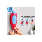 Banyo Şampuan Duş Dispenseri - Sıvı Sabunluk Duvara Monte Manuel Sabunluk - Şampuan Ve Sabun Şişeleri İçin, Silikon Hazne