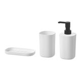Banyo Seti, Beyaz, 3 Parça, Diş Fırçalık, Sabunluk Ve Tepsi
