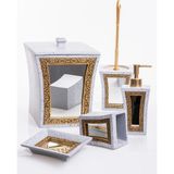 Banyo Seti Lüks Polyester Malzeme Özel Seri Aynalı Şık Tasarım - 10 lt - Altın