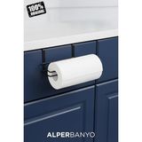 Banyo Siyah Modern Dolap Kapağı ve Raf Altı Kağıt Havluluk Mutfak Organizeri | Delmeden, Kolay