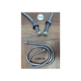 Banyo Spiral Duş Hortumu 120 cm Kenetli Duş Hortum Zinciri - Beyaz
