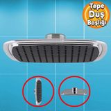 Banyo Tepe Dus Basligi Fiskiyesi Kare Baslik Siyah