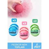 Banyo Topu, 6 Adet, 37G, Pedikür Nem Bombası, Renkli
