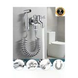 Banyo Tuvalet Taharet Musluğu Spiralli Bide Ve Hortum Başlığı 7 Yıl Garanti Krom İthal