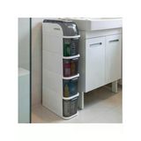 Banyo Ve Mutfak İçin 4 Çekmeceli Tekerlekli Organizer Dolap, 95X20x38.5 Cm
