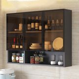 Banyo ve Mutfak için Cam Duvar Dolabı, Gizli Saplı İnce Düzenleyici, Tuvalet Üstü Saklama, Kahverengi/Gri, Oturma Odası Dekorasyonu