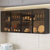 Banyo ve Mutfak için Masif Ahşap Duvar Dolabı, 120 x 30 x 60 cm. Kapılı Şık Duvar Dolabı, Balkon ve Banyo için İdeal, Yer Tasarrufu Çözümü