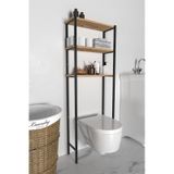 Banyo Wc Arkası Üstü Düzenleyici Raf Organizatör Havluluk Metal Gövde Banyo Rafı Kahverengi