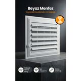 Banyo & Wc Havalandırma Menfezi – Plastik Hava Çıkış Kapağı - Beyaz - 60x60